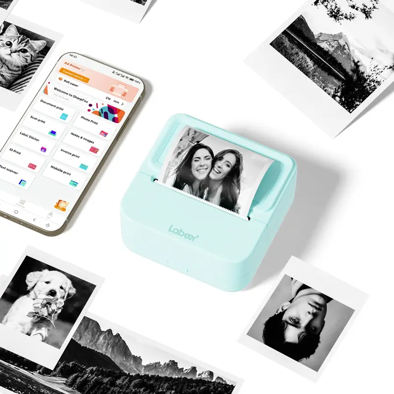 Labeer Mini Sticker Printer-2 Inch Bluetooth Thermal Pocket Printer, Inkless Portable Printer for Study Notes, Printer, Photos, Journals, Memos, Lists,Sticky Label, Ideal Gift for Valentine's Day, TikTokShopBlackFriday