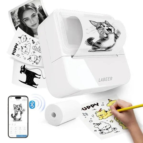 Labeer Mini Sticker Printer-2 Inch Bluetooth Thermal Pocket Printer, Inkless Portable Printer for Study Notes, Printer, Photos, Journals, Memos, Lists,Sticky Label, Ideal Gift for Valentine's Day, TikTokShopBlackFriday