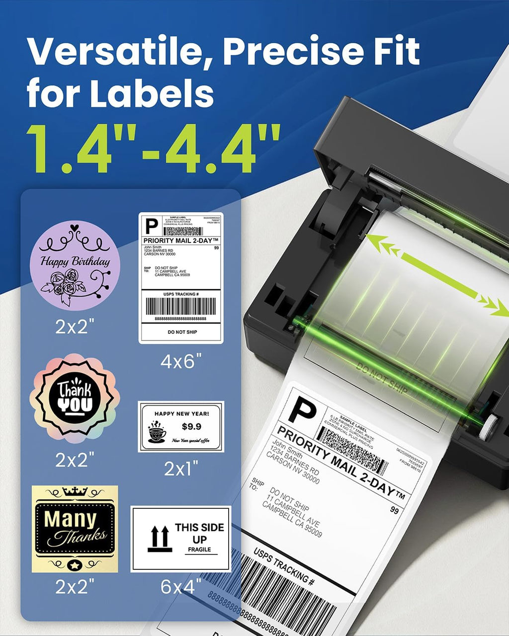 Labeer Label Printer with Holder, 4x6 Wireless Bluetooth Thermal Shipping Label Printer for Small Business, Compatible with iPhone, Android, Windows, Mac, Chromebook, USPS, Shopify